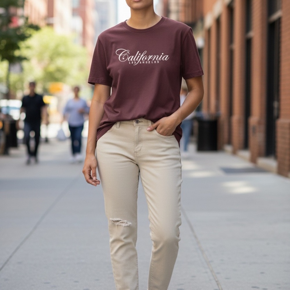 H&M Burgundy California Tee
